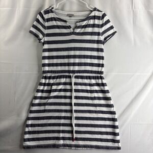 Talbots Women’s Navy White Small Santorini Striped Active Dress Pocket Casual